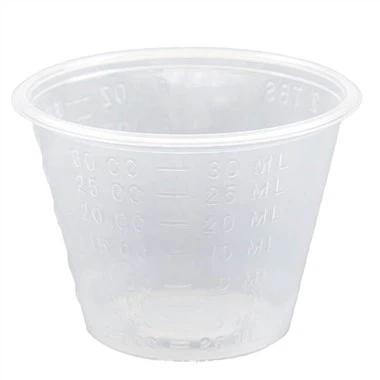 Medicinska jednokratna sterilna plastična 30ml diplomirana prozirna mjerna čašica za lijekove
