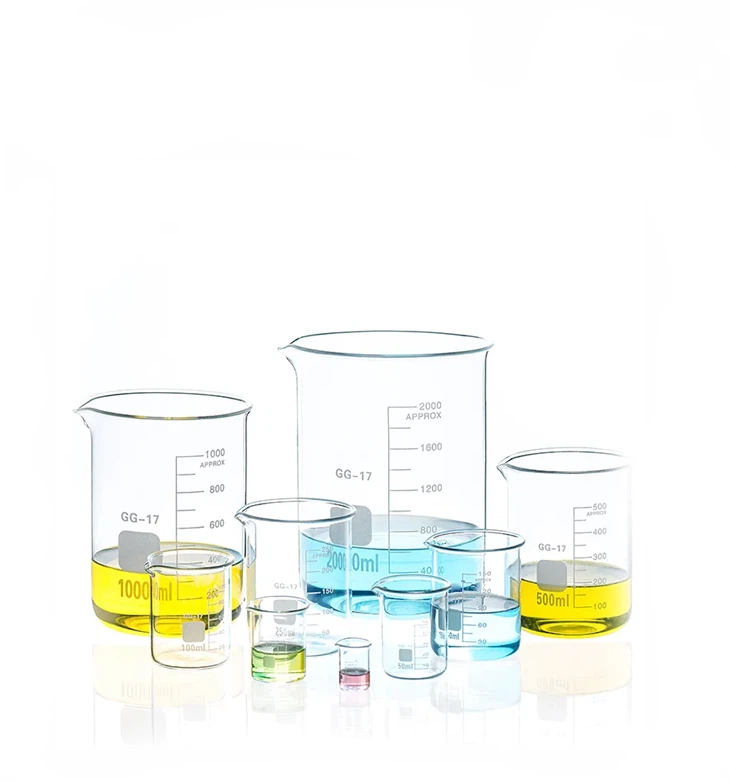 Laboratory Borosilicate Pyrex Glass Beaker 250ml 500ml 1000ml with Graduations