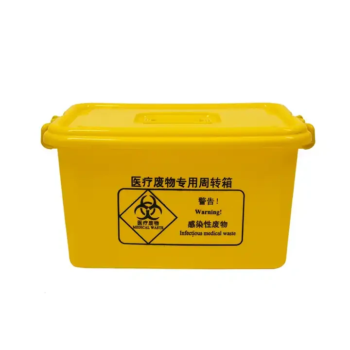 Plastic Hospital Medical Turnover Box Medical Waste Container With Lid